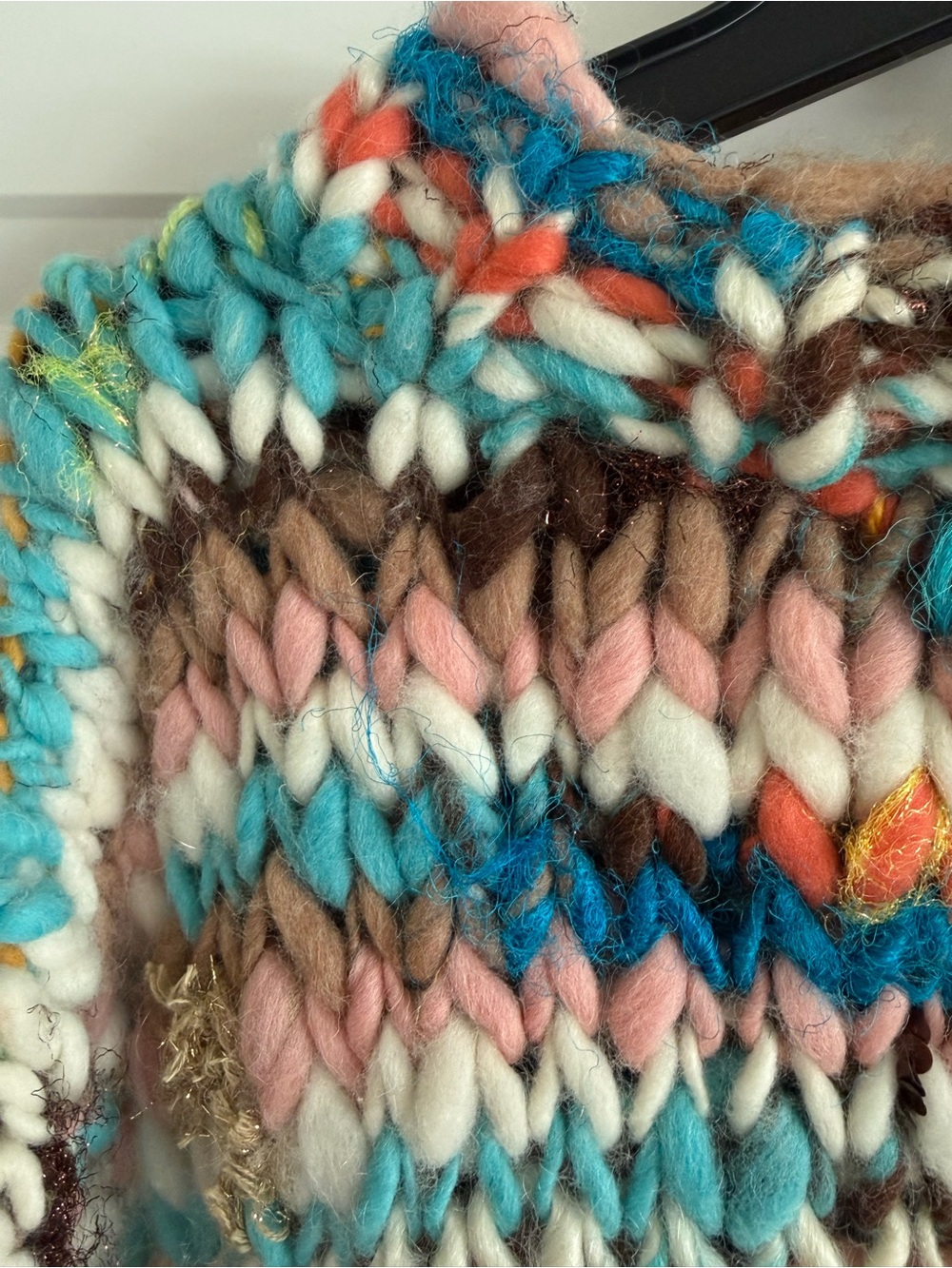 NWOT Free People Multicolor Chunky Knit Turtleneck Sweater - Picture 4 of 6